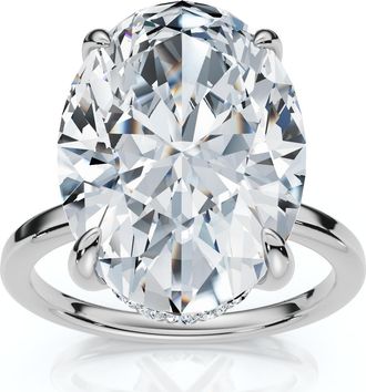 Pompeii3 Certified 5.08CT Oval Diamond Hidden Halo Engagement Ring 14k Gold Lab Grown