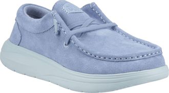 HeyDude Wendy COMF Suède Lederen Vrouwen Vervaagde Denim/Cloud Blauw Moccasins Schoenen
