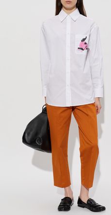Marni Oversize Shirt With Pocket, Womens, White