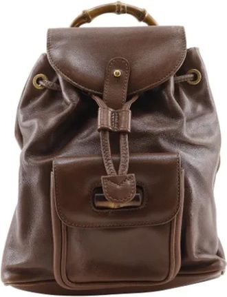 Gucci Pre-owned Backpacks, female, Brown, Size: ONE SIZE Pre-owned Leather backpacks