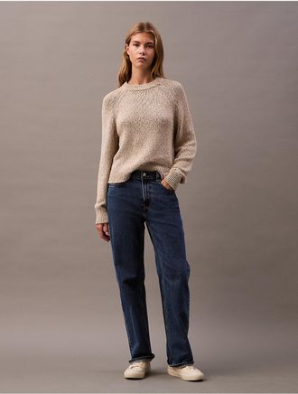 Calvin Klein Jeans Calvin Klein Womens Wide Collar Sweater - Brown - XS