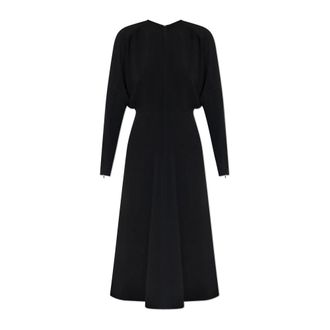 Victoria Beckham Midi Dresses, female, Black, Size: 2XS Dress with long sleeves