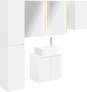 vidaXL Juego De Muebles De Ba&ntilde;o 5 Uds. Blanco Madera De Ingenier&iacute;a Vidaxl