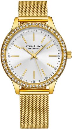 St&uuml;hrling Symphony Quartz Silver Dial Ladies Watch M18008