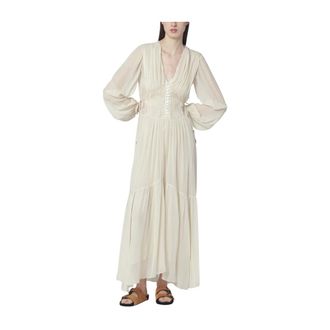 Isabel Marant Maxi Dresses, female, Beige, Size: S Briane Dress