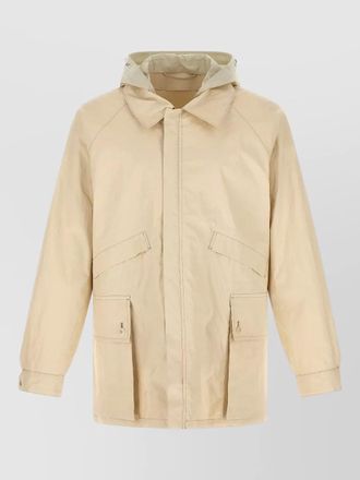 Christophe Lemaire hooded waterproof coat front pockets hood