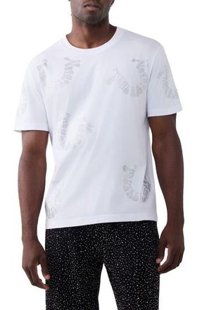 True Religion Wrapped Crystal Logo Graphic T-Shirt in Optic White at Nordstrom, Size Xxx-Large