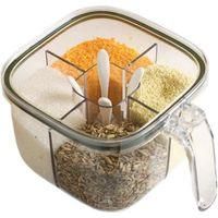 OEM Recipiente De Almacenamiento Transparente De Marca, Juego De 4 Recipientes Herm&eacute;ticos Con Tapas, Tapones Y Cucharas Medidoras, Botes De Pl&aacute;stico Para 