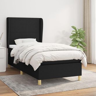vidaXL Vidaxl - Giroletto A Molle Con Materasso Nero 90x190 Cm In Tessuto