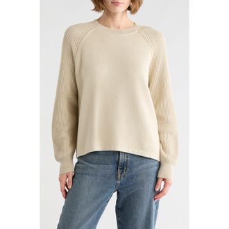 Vince Ribbed Cotton Pullover in Silver at Nordstrom Rack, Size X-Small