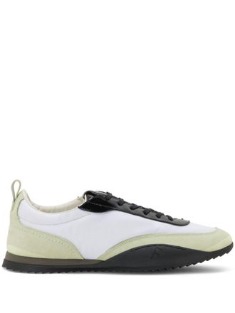 Ferragamo Detroit 1 suede-trimmed sneakers - Green