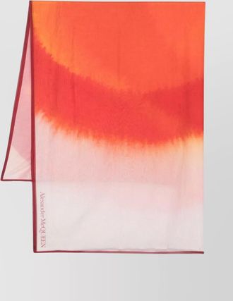 Alexander McQueen silk blend cotton scarf with gradient design