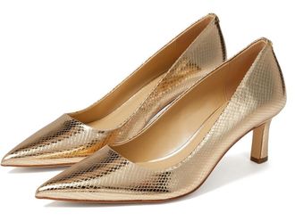Michael Kors Amara Kitten Pump High Womens Heels Pale Gold : 6 M, Leather/Rubber