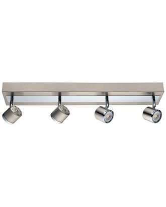 Eglo Eglo Pierino 4 Light Integrated Led Track Light With Matte Nickel & Chrome Finish & Adjustable Lamp Heads