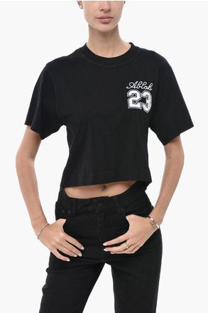 Off-white Crop T-Shirt OW23 with Embroidery size Xs