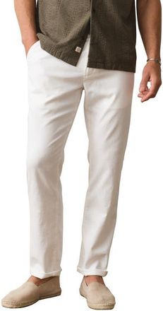 Marine Layer Saturday Flat Front Hemp Blend Chinos in White at Nordstrom, Size X-Large X 34