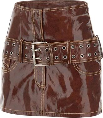 Diesel Rokken, Dames, Bruin, M, Leer, L-evant Skirt