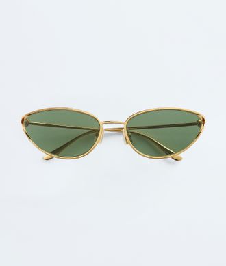 Bottega Veneta Knot Cat Eye Sunglasses - Green - Unisex - 100% Metal