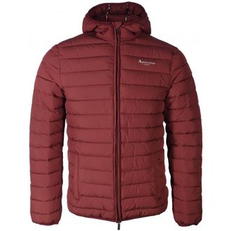 Aquascutum Mens Active 100GR Hooded Burgundy Jacket - Dark Red - Size X-Large