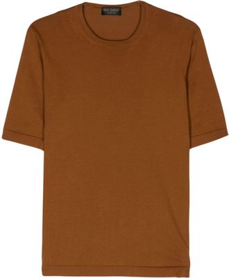 Dell'Oglio crew-neck ribbed-knit T-shirt - men - Cotton - 54 - Orange
