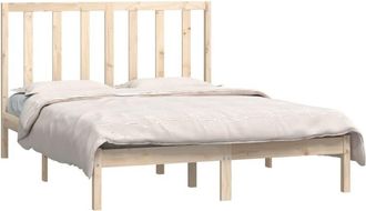 vidaXL Bed Frame without Mattress 135x190 cm Double Solid Wood Pine vidaXL