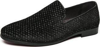 Generic Mens Loafers Slip On Comfort Oxford Shoes Dress Shoes Party Prom Wedding Smoking Shoe (Black,11.5)