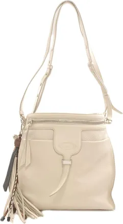 Tod's Cream Leather Tote Bag (Pre-Owned)