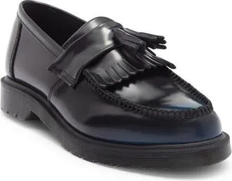 Dr. Martens Adrian Arcadia Rub Off Leather Tassel Loafer in Navy at Nordstrom, Size 9Us