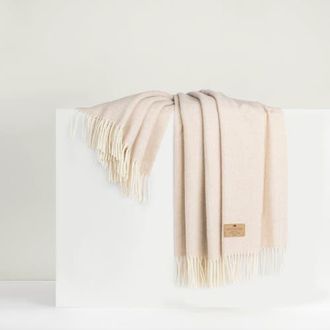 Lands Downunder Pinstripe Cashmere Throw in Sand at Nordstrom