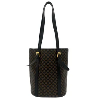 Celine Black Brown Leather Pvc Shoulder Bag Tote Bag (Pre-Owned)