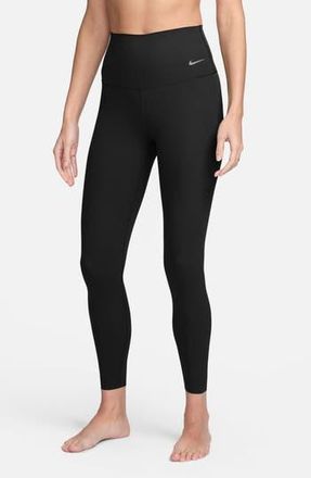 Nike Zenvy Gentle Support High Waist Rib Leggings in 010 010 Black/black at Nordstrom Rack, Size X-Small