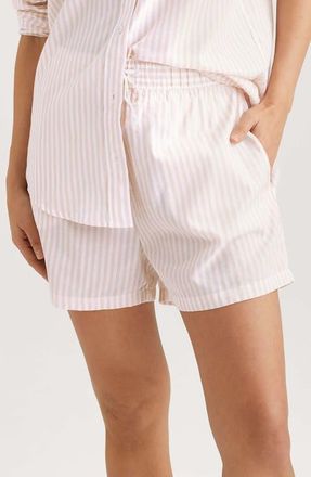 Tommy John Stripe High Waist Woven Sleep Shorts in Pink at Nordstrom, Size X-Large