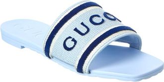 Gucci Wulna Leather & Canvas Sandal