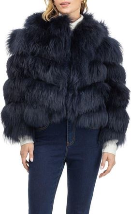 Gorski Genuine Shearling Jacket in Navy at Nordstrom, Size X-Small