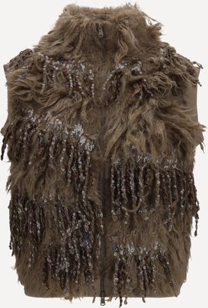 Brunello Cucinelli Mohair-blend sequin zip Cardigan Female M
