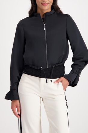 Monari Blouson MONARI Jacke Satinblouson, Damen, Gr. 40, schwarz, Web, Obermaterial: 100% Polyester. Futter: 100% Polyester, unifarben, regular fit taillenla