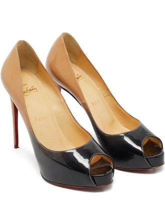 Christian Louboutin Pre-Owned platform heels - women - Patent Calf Leather/Calf Leather/Calf Leather - 37.5 - Black