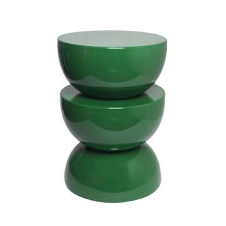 Sweeek Mesa auxiliar, mesita metal efecto glassy, verde oscuro