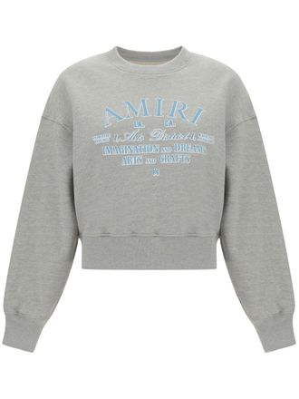 Amiri cropped sweatshirt - women - Cotton - S - Grey