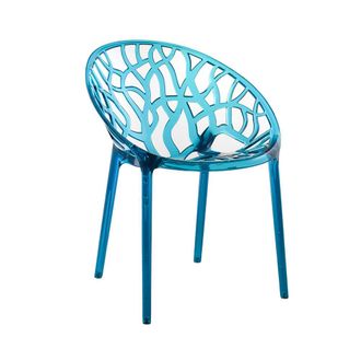 Siediti Fuori e Dentro Set de 2 sillas apilables en policarbonato transparente azul