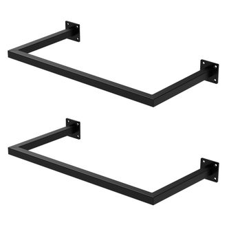 ML Design Ml-design - 2x Percheros De Pared 60x30cm Negro Acero Inoxidable Para Vestidor O Armario Barra De Almacenamiento Hasta 50kg Perchero Para Ropa Toallas