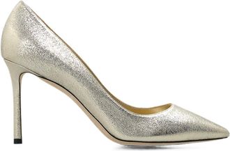 Jimmy Choo London Romy 85 Glitter Fabric Pointy Toe Pumps
