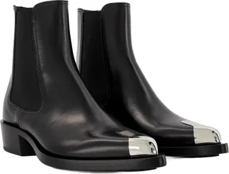 Alexander McQueen Womens Boxcar Boot Black Leather