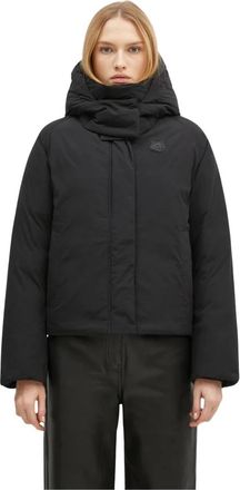 Maison Kitsun&eacute; Fox-patch Puffer Jacket - Dames - Gewatteerde jassen - Zwart - XS - Polyester - Jassen