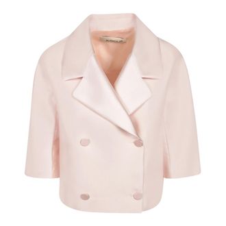 Blanca Vita Beige Jacket with Pointed Collar - female - Blanca Vita - Blazers - Beige - 3XL - Jackets