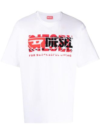 Diesel White Logo Print T-Shirt