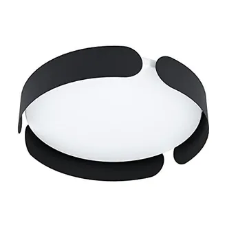Eglo Plafoniera Moderna Valcasotto Acciaio Nero Luce Led Integrato 20w