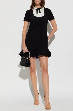 Self Portrait Dress With A Frill, Womens, Black