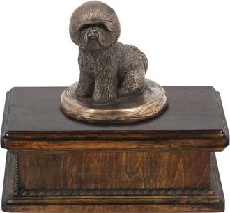 OEM Bich&oacute;n Fris&eacute;, Perro De Tenerife - Urna Para Cenizas De Perro, Urna Cl&aacute;sica Con Estatuilla, Urna Elegante Con Perro De Art-dog