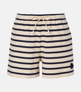 Moncler Shorts in jersey di cotone a righe